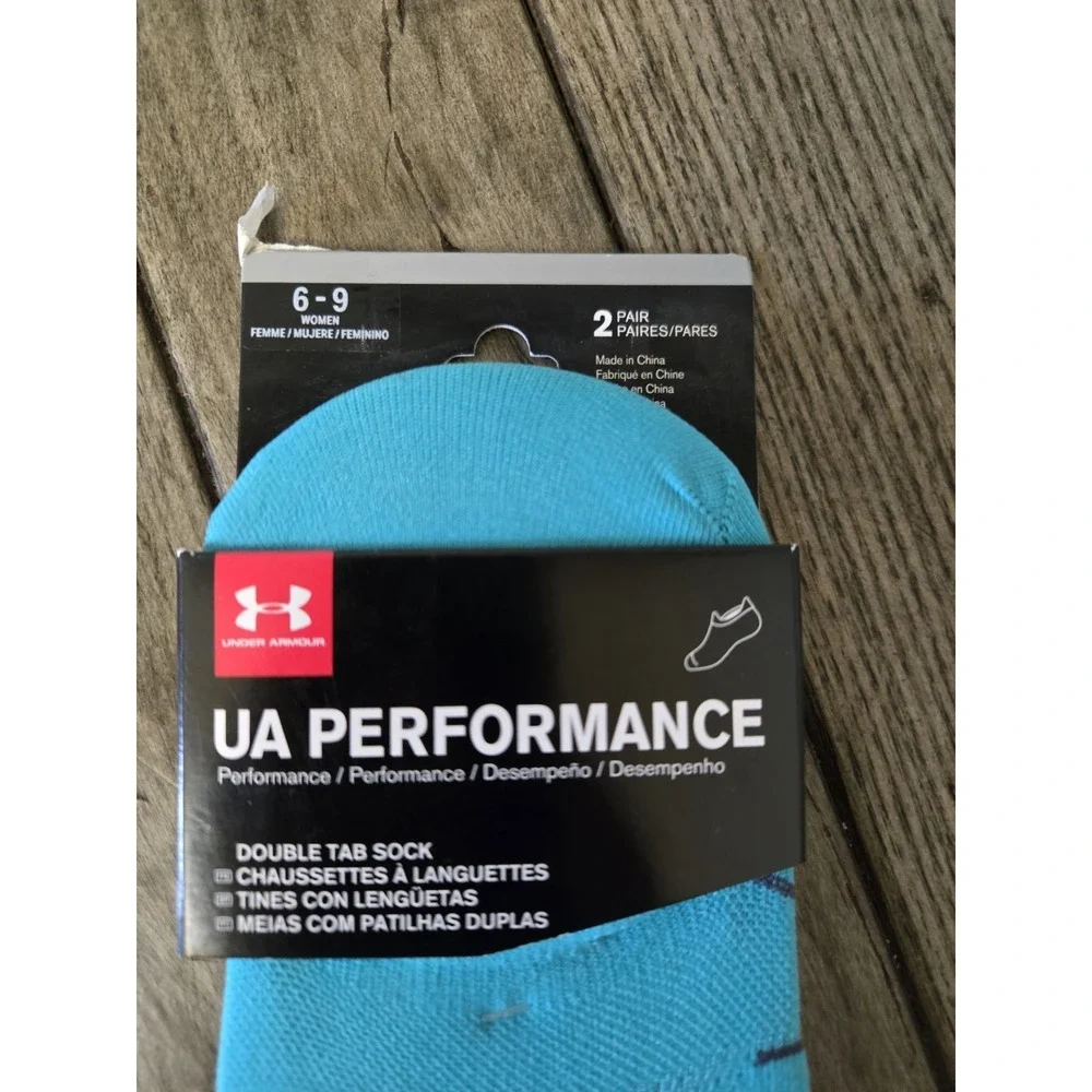 Womens 6-9 UA Performance Double Tab Sock 2 Pack Clear Silicone GripToe  & Foot